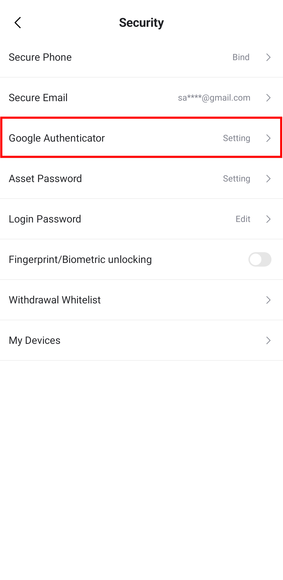 Google Authenticator در اپلیکیشن صرافی ال بانک