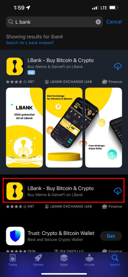 دانلود صرافی ال بانک LBank برای گوشی موبایل اندروید و آیفون ios و کامپیوتر